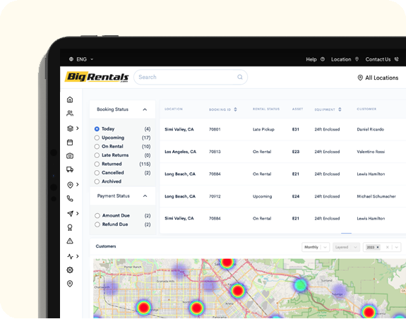Big Rentals Software Dashboard